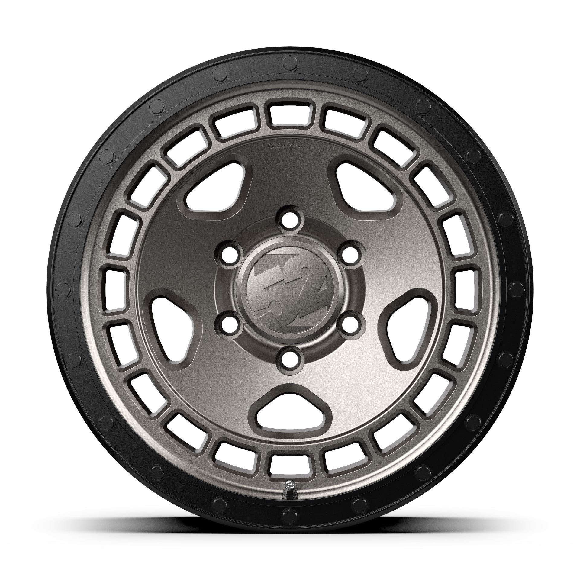 17x8.5 Fifteen52 Off-Road Turbomac HD Magnesium Grey w/ Black Ring & Steel Hardware 5x5/127 0mm - Flex Offroad