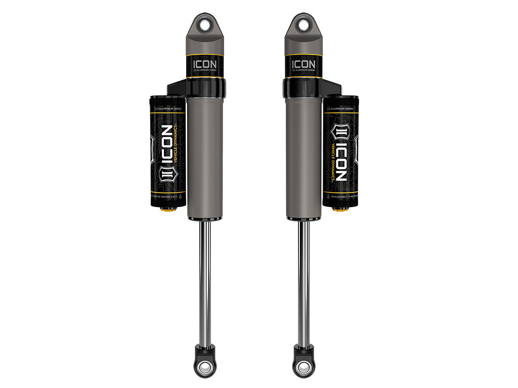 ICON 2009-2024 Ford F-150/2004-2008 Ford F-150 4WD, 0-1" Lift, Rear, V.S. 2.5 Aluminum Series Shock Absorbers, Piggyback Reservoir, Pair 97720p
