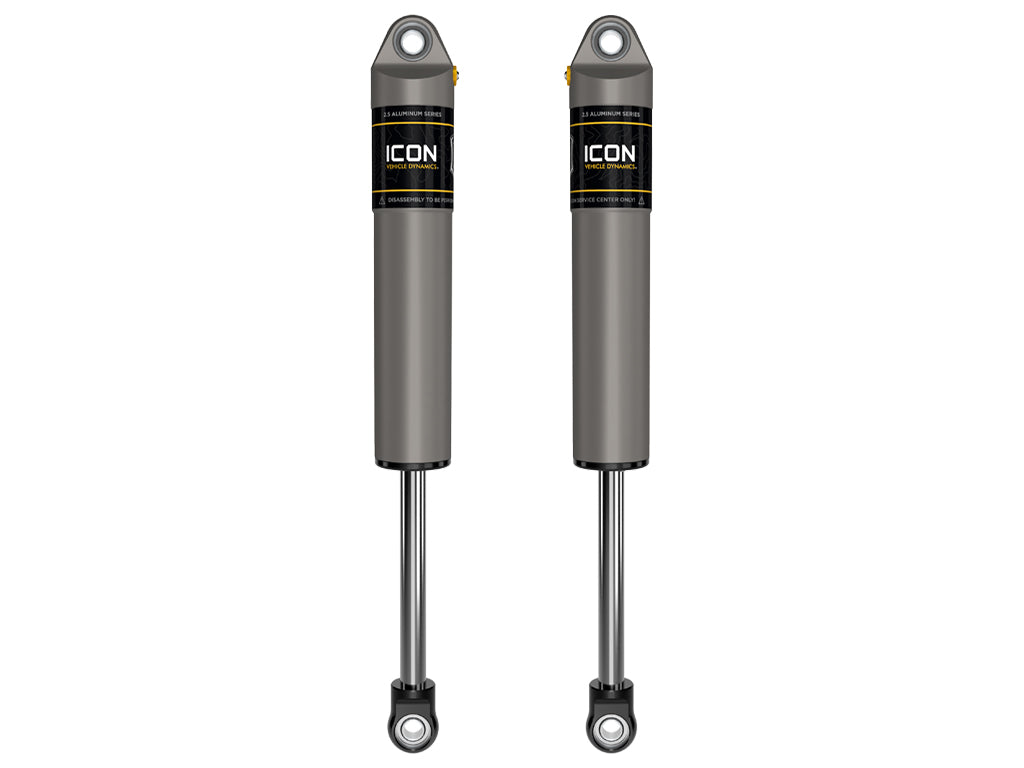 ICON 1999-2024 Ford F-250/F-350/F-450 Super Duty, 0-3" Lift, Rear, V.S. 2.5 Aluminum Series Shocks, Internal Reservoir, Pair 37605p
