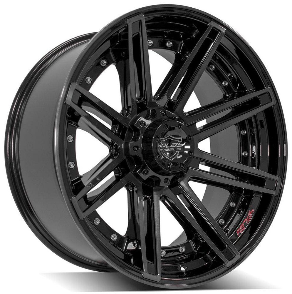 (Clearance - No Returns) 22x10 4Play Off-Road 4P08 Brushed Black 5x5.5/139.7 5x5/127 -24mm - Flex Offroad