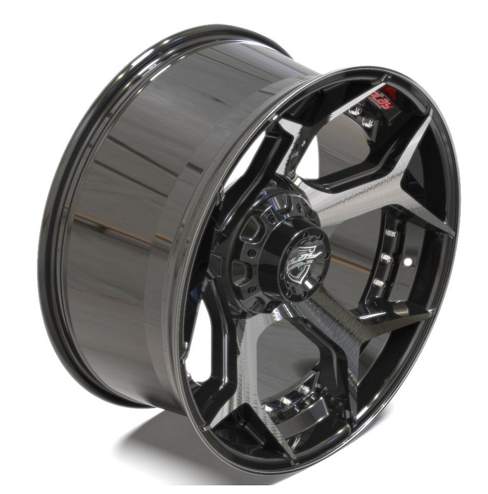 (Clearance - No Returns) 22x10 4Play Off-Road 4P50 Brushed Black 8x6.5/165 -24mm - Flex Offroad