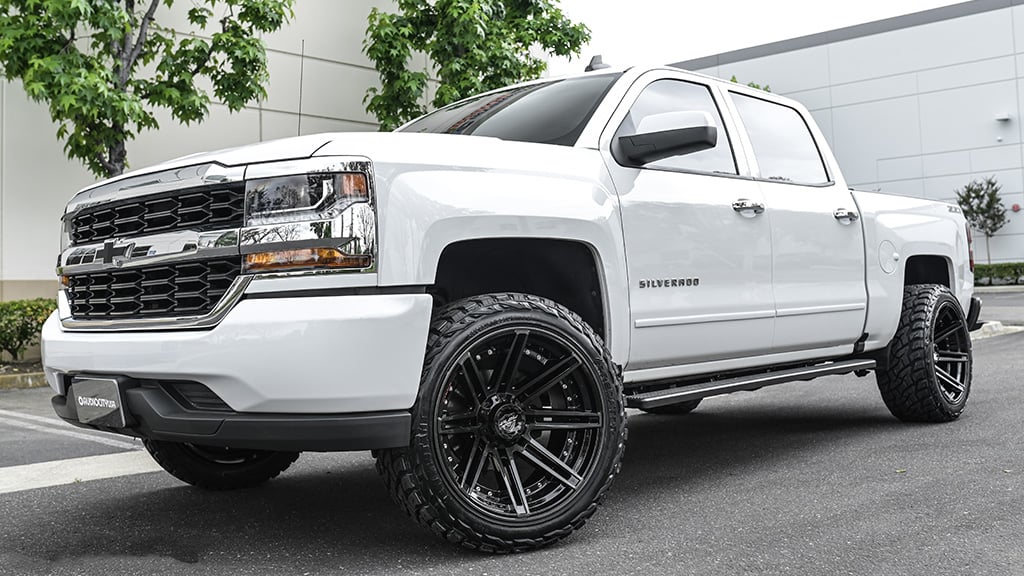 (Clearance - No Returns) 22x10 4Play Off-Road 4P08 Brushed Black 5x5.5/139.7 5x5/127 -24mm - Flex Offroad
