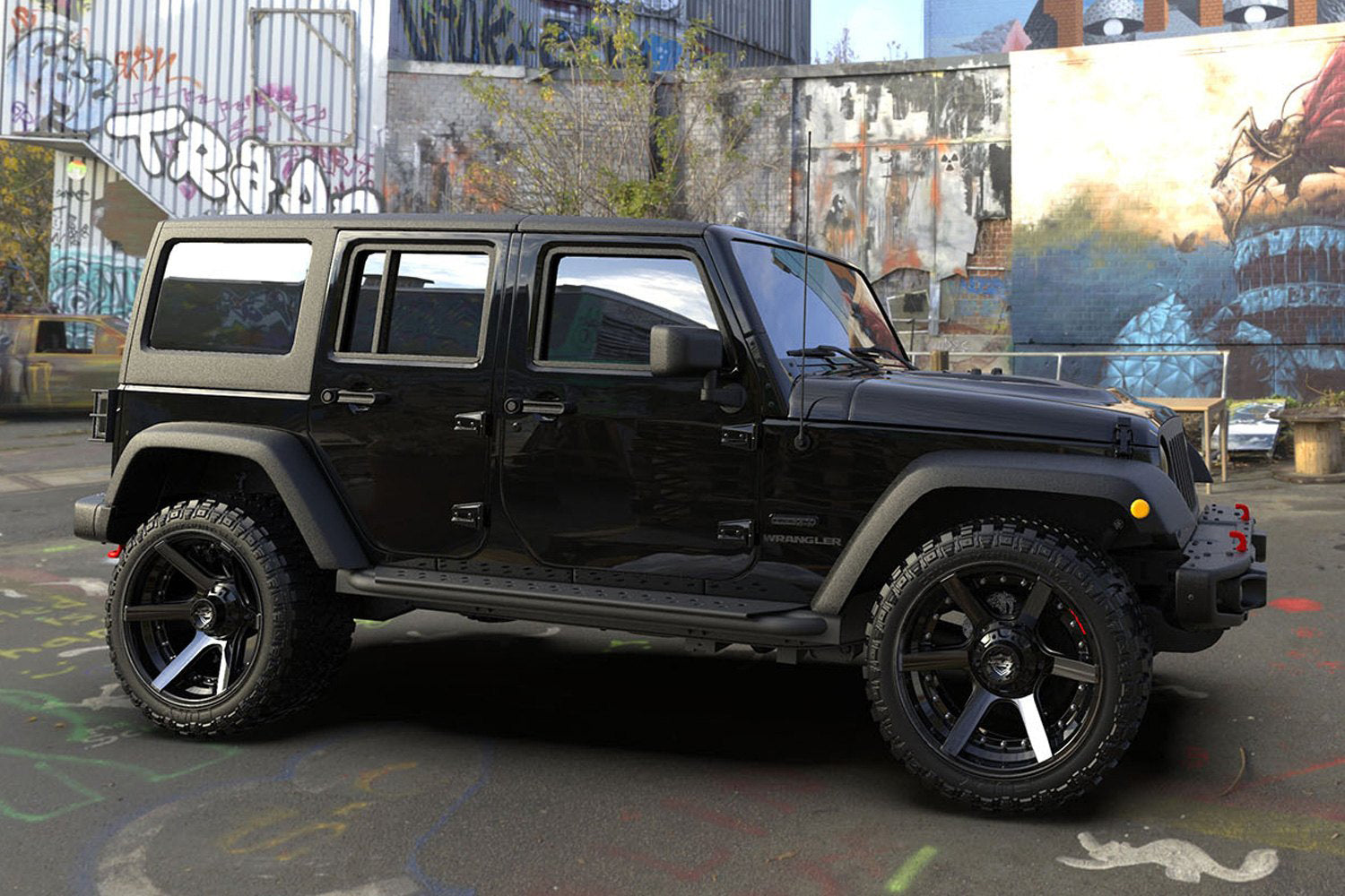 (Clearance - No Returns) 22x12 4Play Off-Road 4P60 Brushed Black (* May Require Trimming) 8x170 -44mm - Flex Offroad