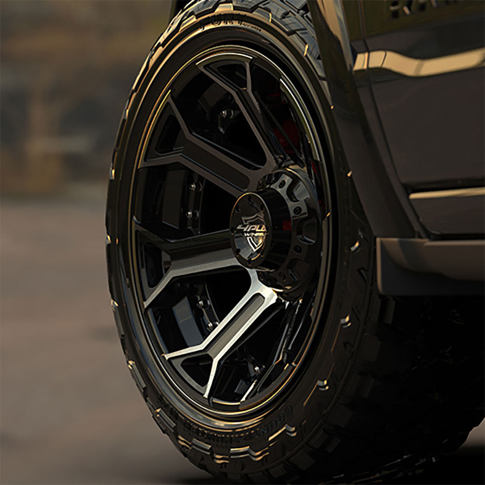 (Clearance - No Returns) 22x12 4Play Off-Road 4P70 Brushed Black (* May Require Trimming) 5x5.5/139.7 5x5/127 -44mm - Flex Offroad
