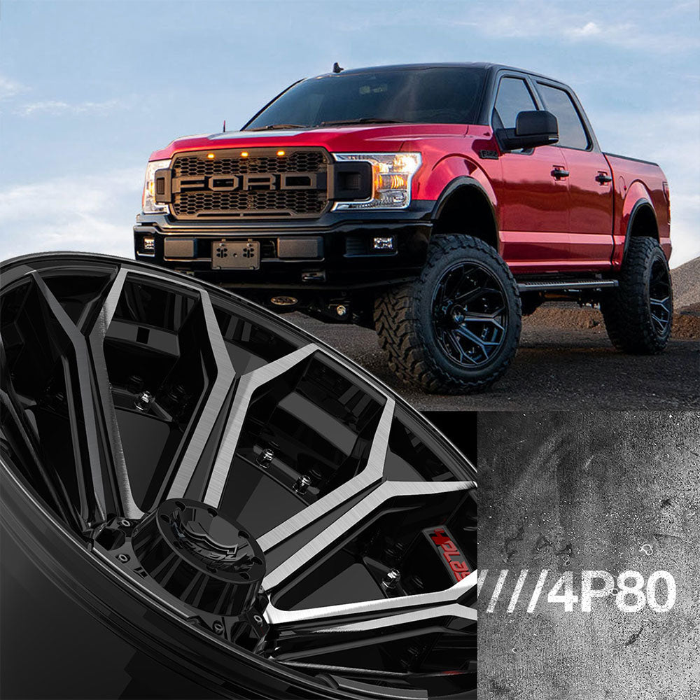 20x9 4Play Off-Road 4P80 Brushed Black 8x180 0mm