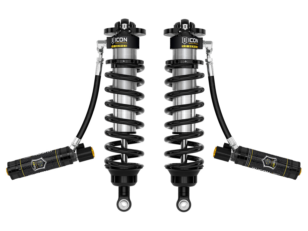 ICON 2022-2025 Toyota Tundra 1.25-3.25" Lift/2023-2025 Sequoia 3-4.25" Lift, V.S. 3.0 Series Front Coilover Kit, Remote Reservoir w/ CDEV, Pair 58775e
