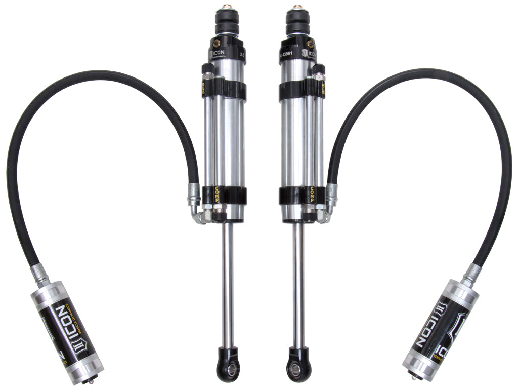 ICON 2007-2014 Toyota FJ Cruiser/2003-2024 Toyota 4Runner/2003-2023 Lexus GX, 1-3" Lift, Rear 2.5 VS Omega Bypass Remote Reservoir Shocks, Pair 59910p