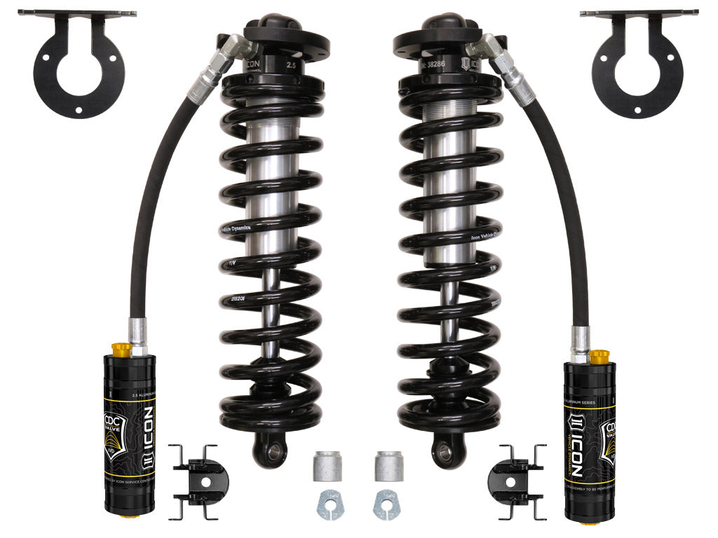 ICON 2005-2023 Ford F-250/F-350 Super Duty 4WD, 2.5-3" Lift, V.S. 2.5 Series Coilover Conversion Kit, Remote Reservoir w/ CDCV, w/ Caster Cams 61720c