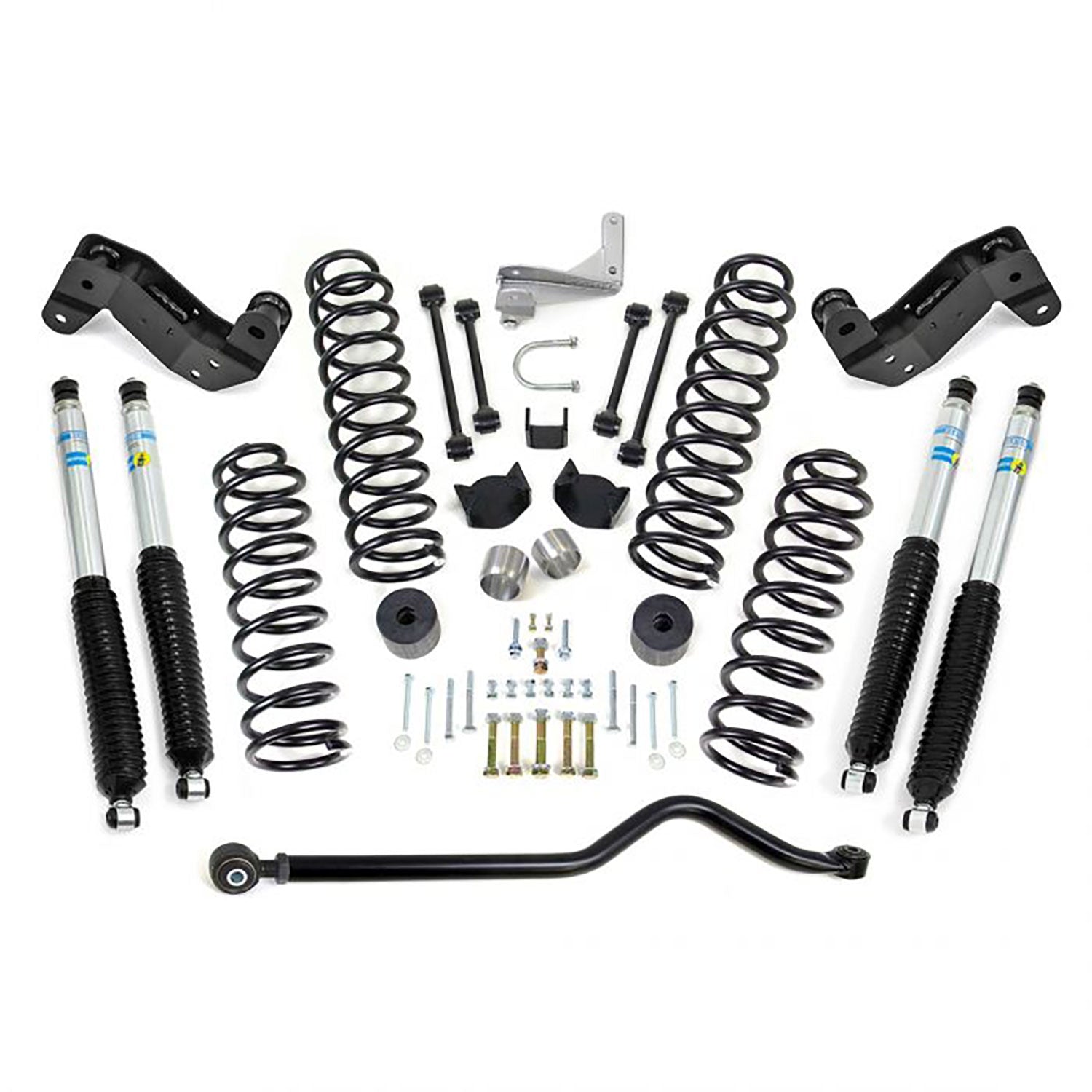ReadyLIFT 4" Coil Spring Lift Kit w/ Adjustable Track Bar, Bilstein Shocks, Caster Correction Bracket & Exhaust Bracket 2007-2018 Jeep JK Wrangler 4WD 69-6404 - Flex Offroad