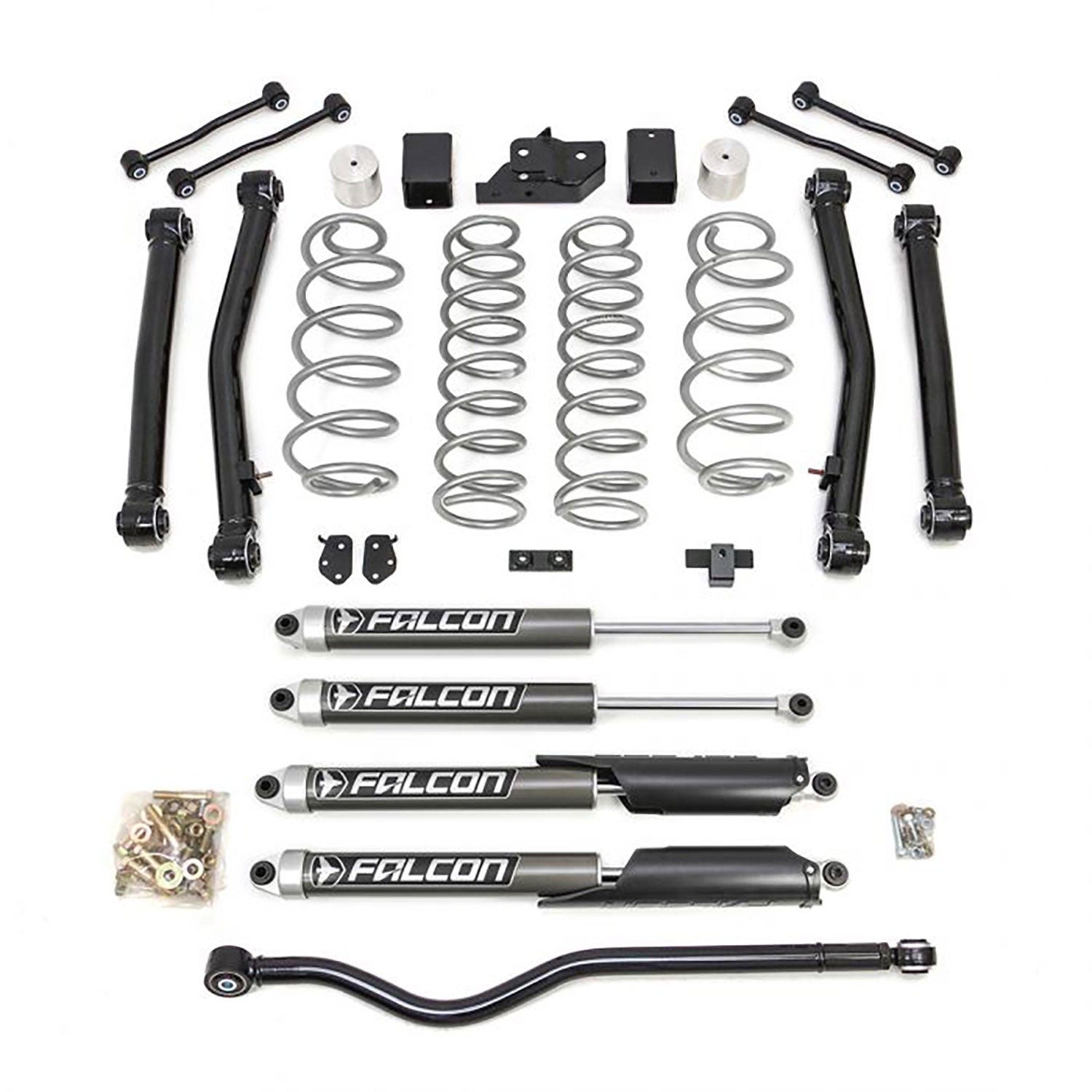 ReadyLIFT Terrain Flex 4-Arm Kit w/ Falcon 2.1 Monotube Shocks 2018-2021 Jeep JL Wrangler 4WD 69-6837 - Flex Offroad