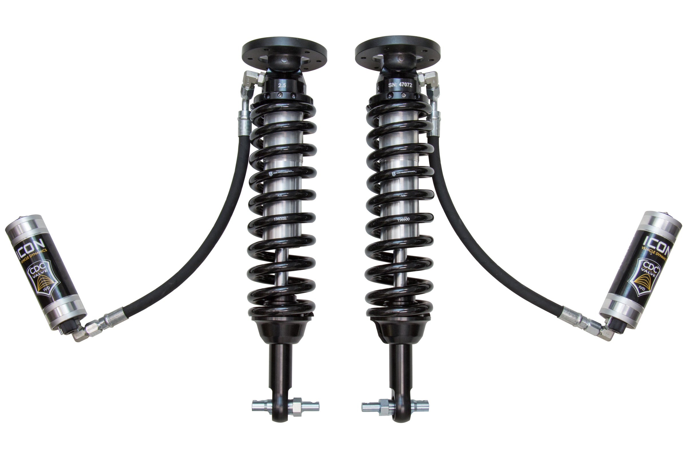 ICON 2014 Ford F-150 4WD, 1.75-2.63" Lift, Front, V.S. 2.5 Series Coilover Kit, Remote Reservoir w/ CDCV 91810c