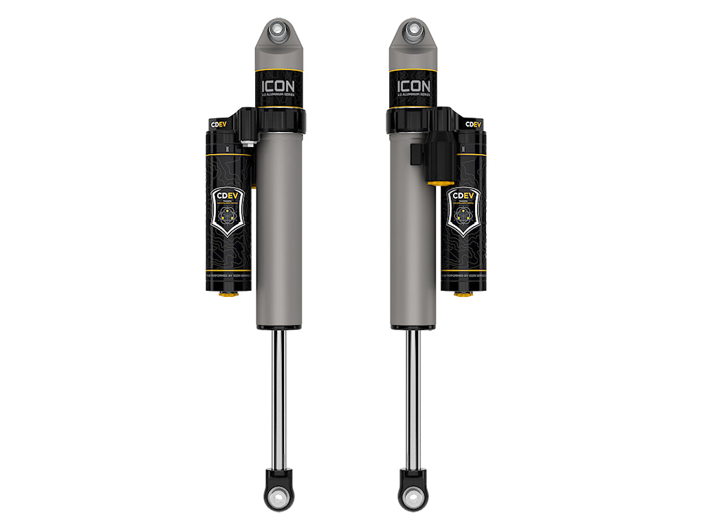 ICON 2021-2024 Ford F-150 4WD/F-150 Tremor, 0-2" Lift, Rear, V.S. 2.5 Aluminum Series Shock Absorbers, Piggyback Reservoir w/ CDEV, Pair 97721ep