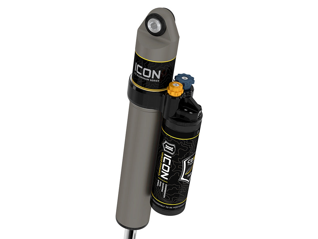 ICON 2021-2024 Ford F-150 4WD/F-150 Tremor, 0-2" Lift, Rear, V.S. 2.5 Aluminum Series Shock Absorbers, Piggyback Reservoir w/ CDXS, Pair 97721xp