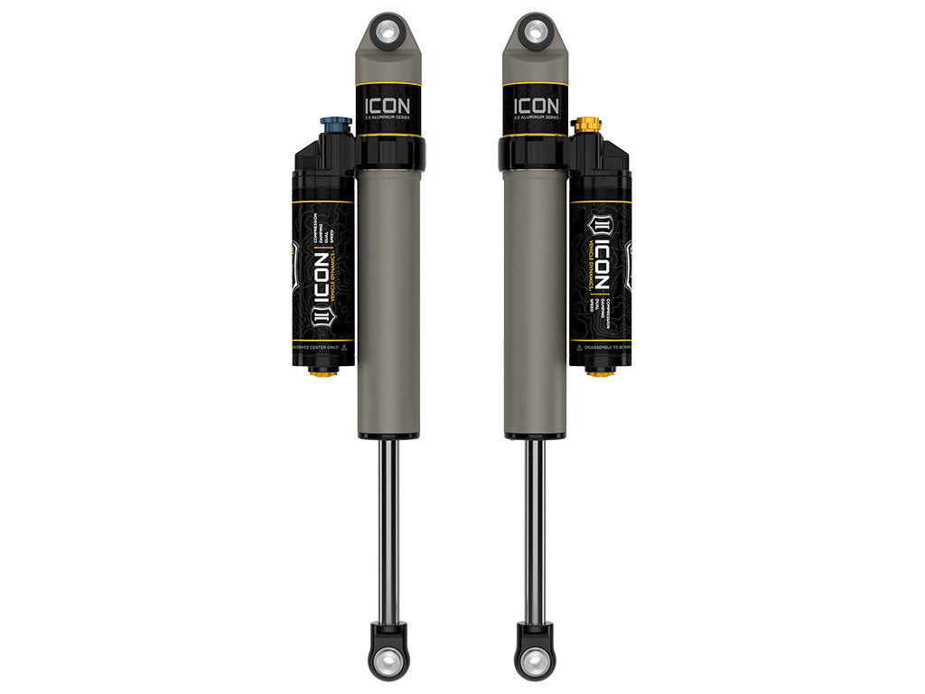 ICON 2021-2024 Ford F-150 4WD/F-150 Tremor, 0-2" Lift, Rear, V.S. 2.5 Aluminum Series Shock Absorbers, Piggyback Reservoir w/ CDXS, Pair 97721xp