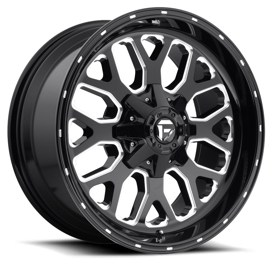 20x10 Fuel Off-Road Titan Gloss Black Milled D588 6x135 6x5.5/139.7 -18mm - Flex Offroad