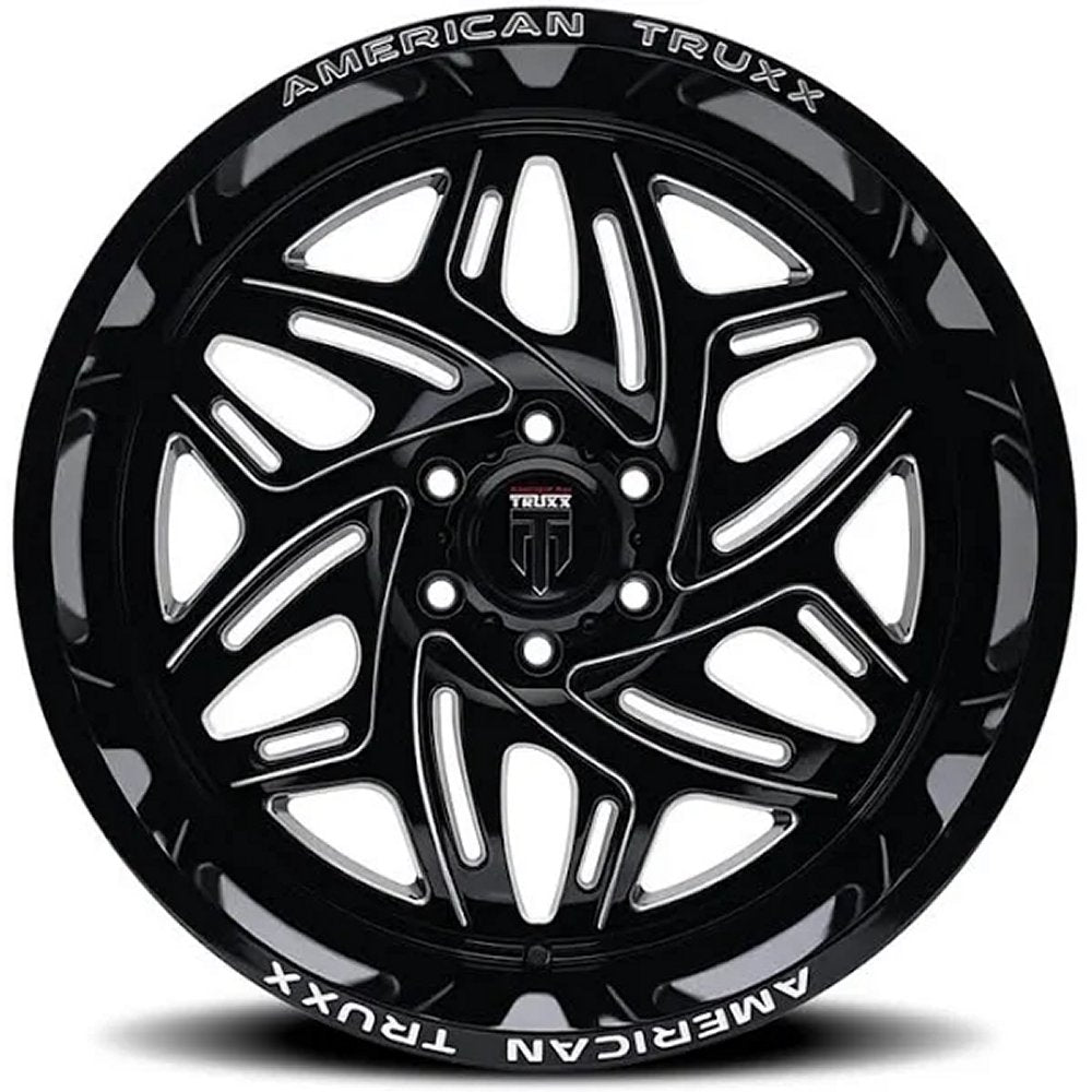 20x10 American Truxx AT1914 Euphoria Gloss Black Milled 5x5/127 -19mm - Flex Offroad