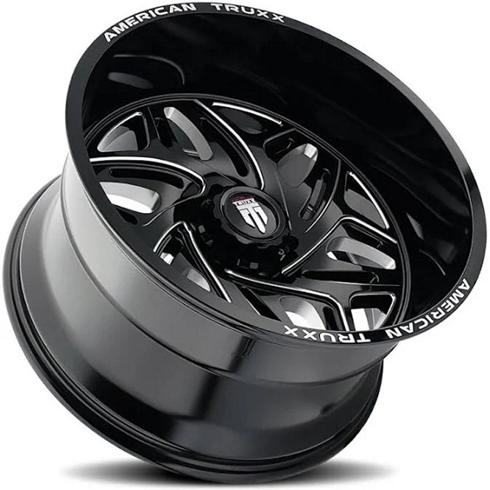 20x10 American Truxx AT1914 Euphoria Gloss Black Milled 5x5/127 -19mm - Flex Offroad