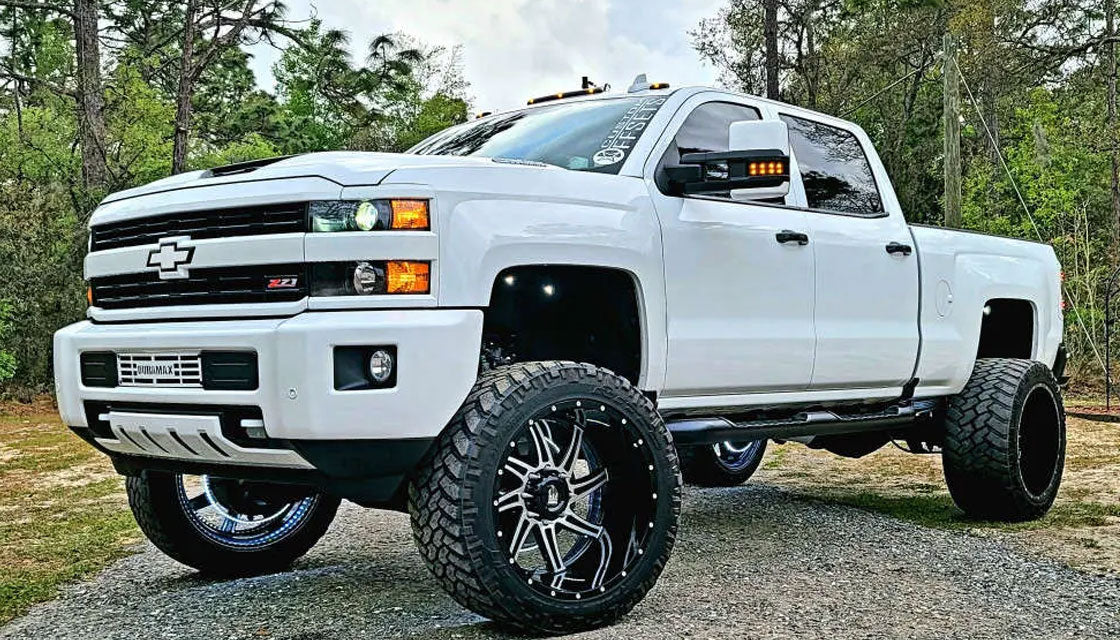 (Clearance - No Returns) 24x14 American Truxx AT162 Vortex Gloss Black Machined (* May Require Trimming) 6x135 -76mm - Flex Offroad