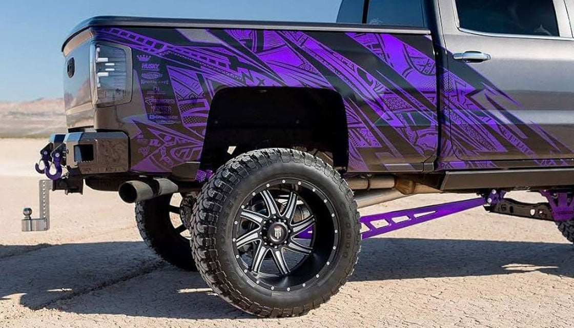(Clearance - No Returns) 24x14 American Truxx AT162 Vortex Gloss Black Milled (* May Require Trimming) 8x6.5/165 -76mm - Flex Offroad