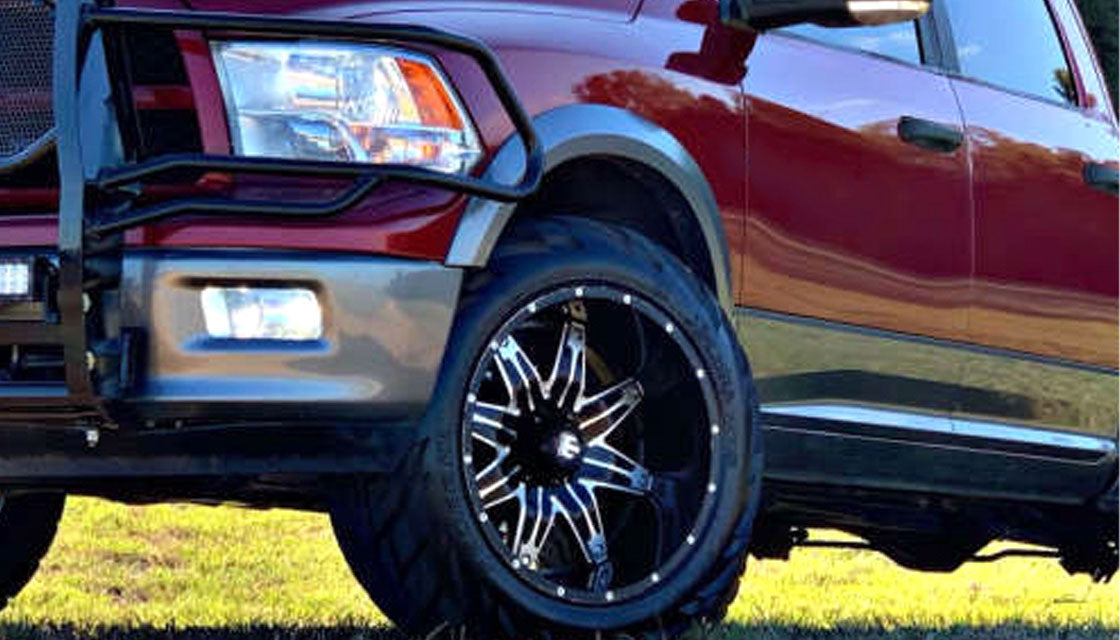 (Clearance - No Returns) 22x12 American Truxx AT185 Lonestar Gloss Black Machined (* May Require Trimming) 5x150 -44mm - Flex Offroad