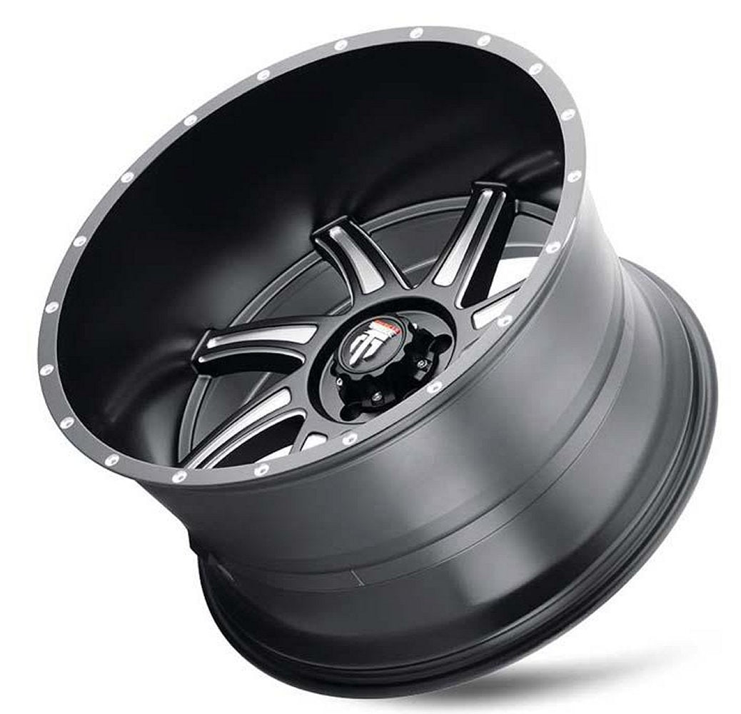 (Clearance - No Returns) 24x14 American Truxx AT162 Vortex Gloss Black Milled (* May Require Trimming) 8x6.5/165 -76mm - Flex Offroad