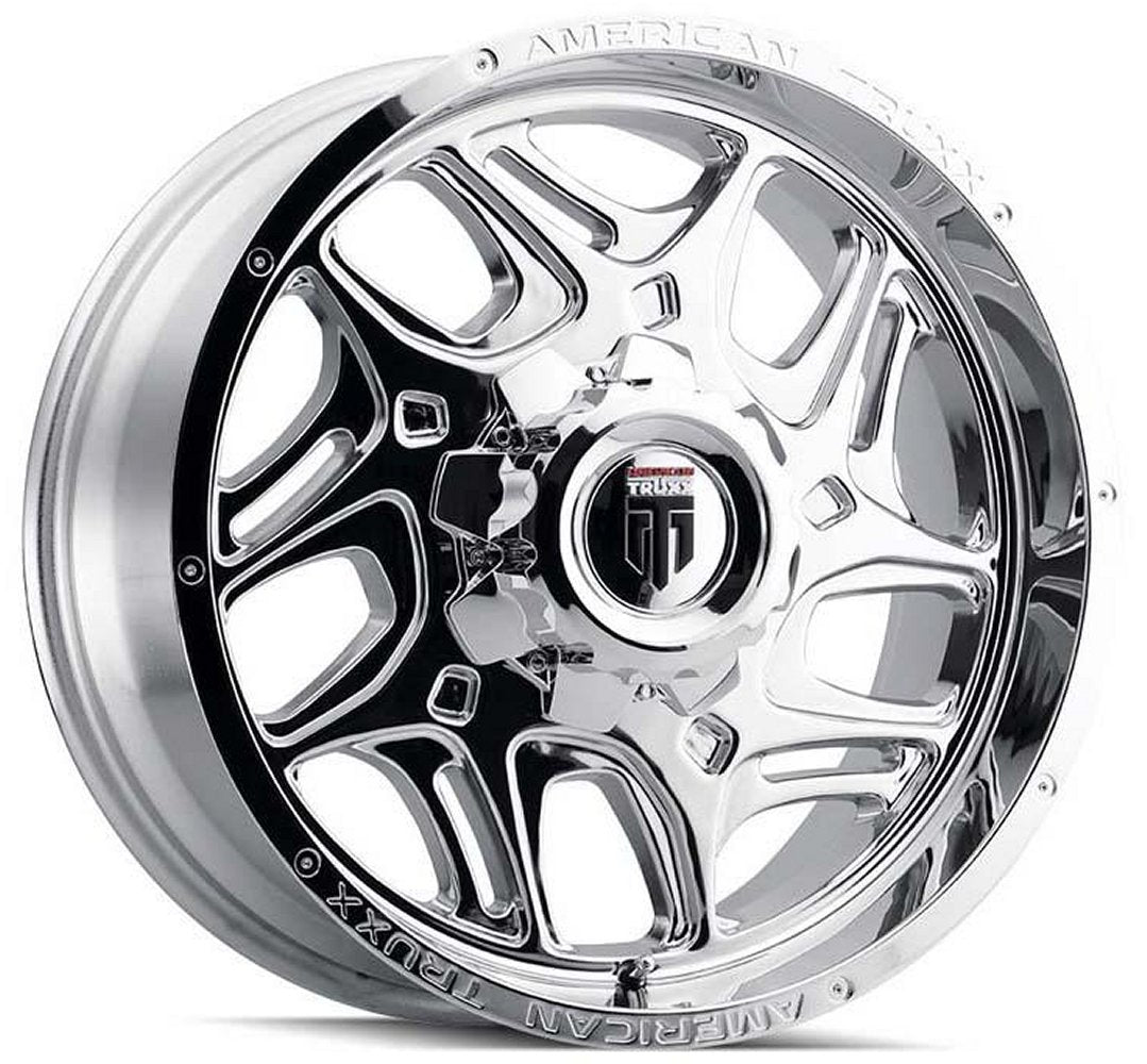 20x9 American Truxx AT1900 Sweep Chrome 8x6.5/165 -12mm