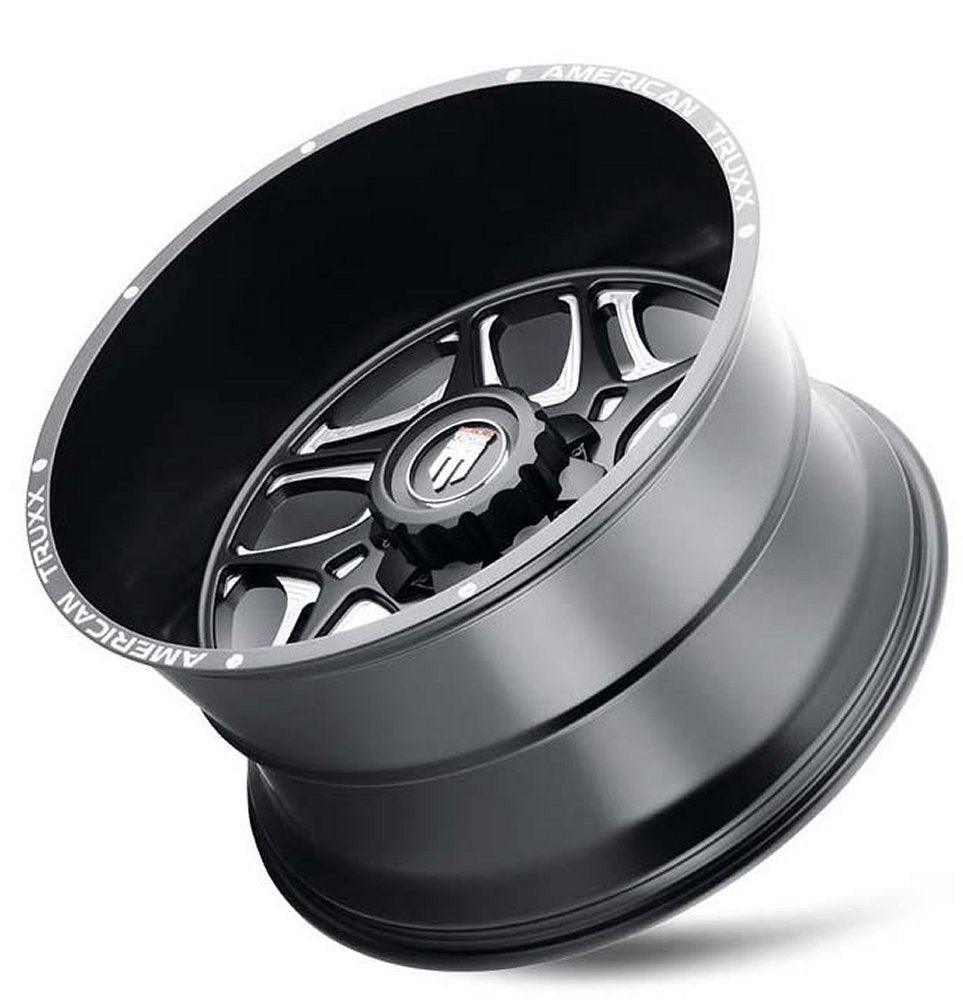 (Clearance - No Returns) 24x14 American Truxx AT1900 Sweep Matte Black Milled (* May Require Trimming) 6x5.5/139.7 -76mm - Flex Offroad