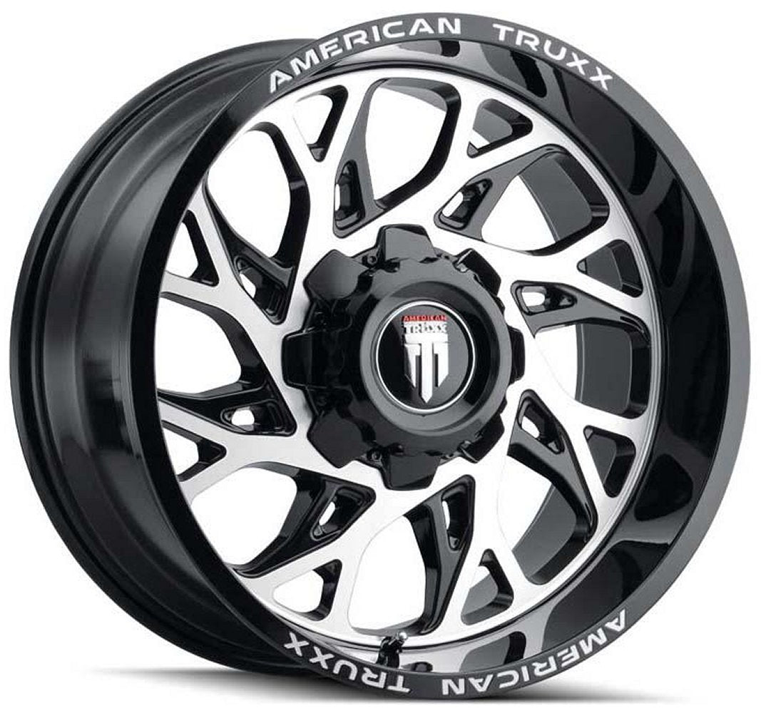 24x14 American Truxx AT1913 Destiny Gloss Black Machined (* May Require Trimming) 8x6.5/165 -76mm - Flex Offroad