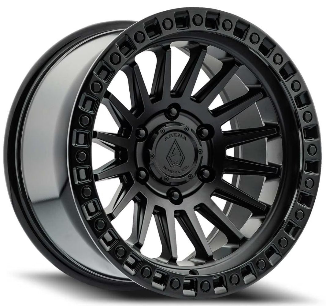 20x9 Arena A101 Mesa Satin Black w/ Gloss Black Lip 6x5.5/139.7 0mm