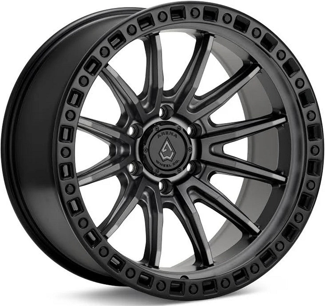 (Clearance - No Returns) 17x9 Arena A103 Mission Satin Gunmetal w/ Satin Black Lip (6-Lug) 6x135 0mm