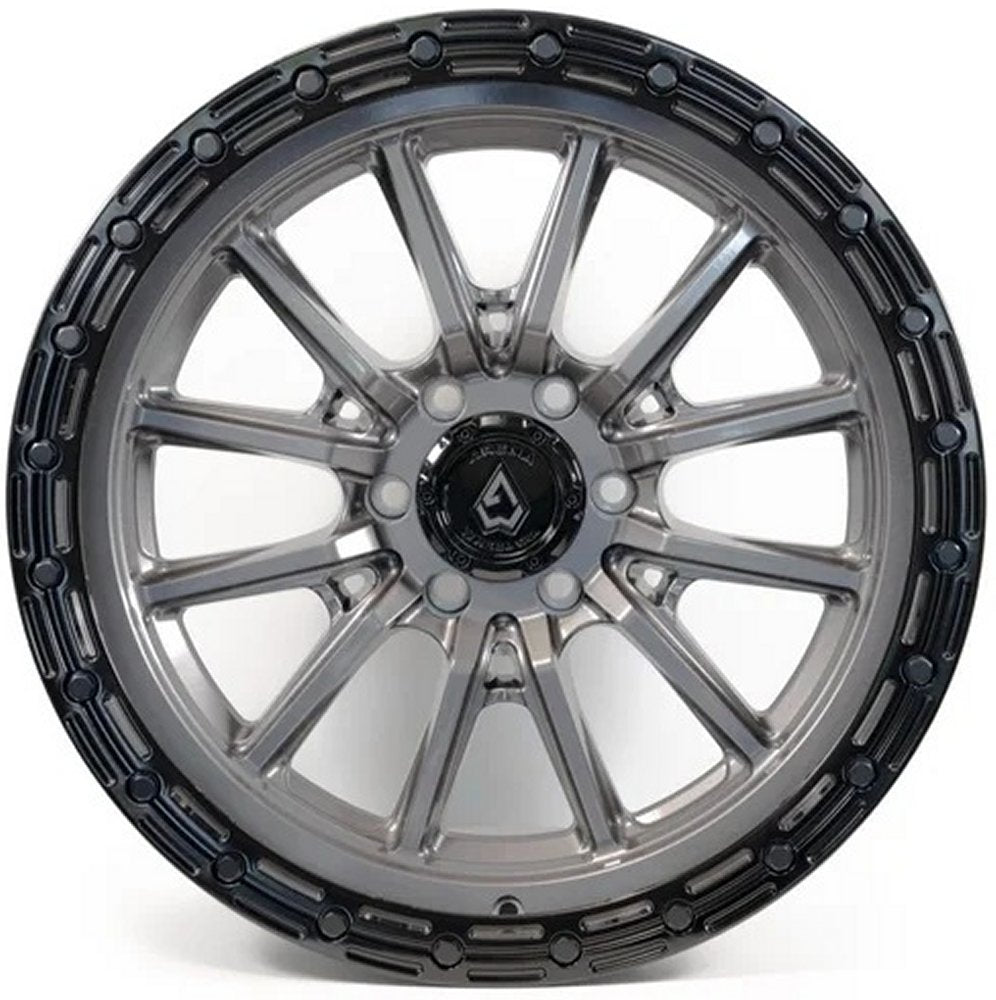 (Special Pricing) 20x9 Arena A106 Trek Gloss Gunmetal w/ Gloss Black Lip (6-Lug) 6x135 20mm