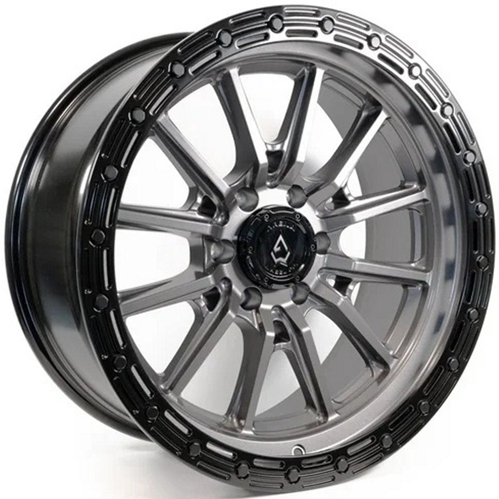 (Special Pricing) 20x9 Arena A106 Trek Gloss Gunmetal w/ Gloss Black Lip (6-Lug) 6x135 0mm