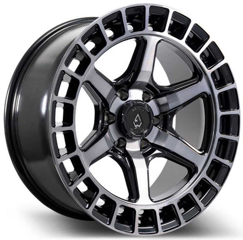 (Clearance - No Returns) 17x9 Arena A107 Torque Gloss Black w/ Machined Dark Tint 6x5.5/139.7 1mm