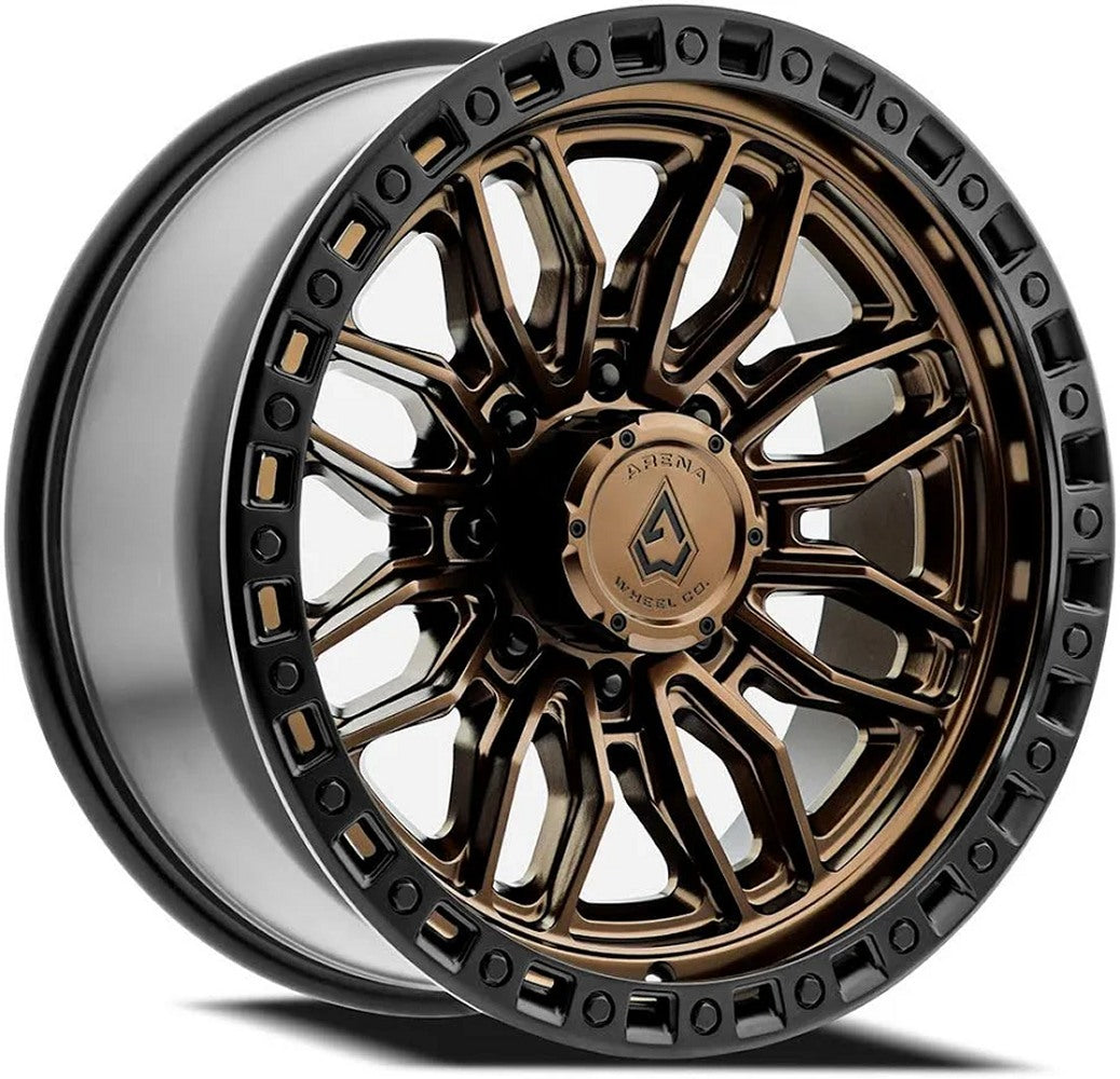 (Clearance - No Returns) 22x10 Arena A109 Hustle Smoked Bronze w/ Satin Black Lip (8-Lug) 8x180 -18mm