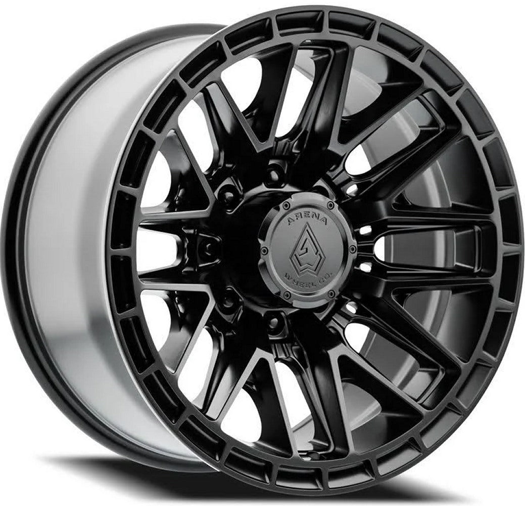 (Special Pricing) 20x10 Arena A114 Battle Satin Black (8-Lug) 8x180 -18mm