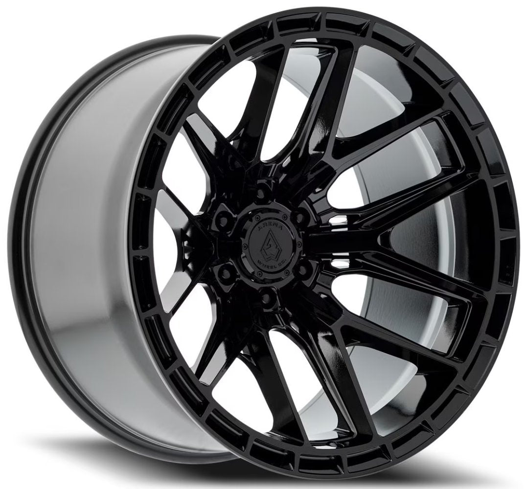 (Special Pricing) 22x10 Arena A114 Battle Gloss Black (6-Lug) 6x135 15mm