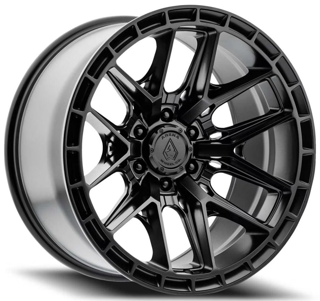 (Special Pricing) 22x12 Arena A114 Battle Satin Black (6-Lug) (* May Require Trimming) 6x135 -44mm