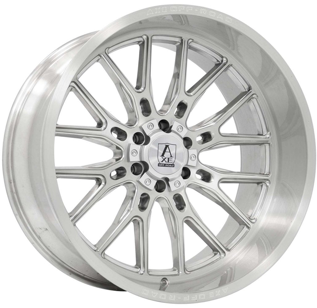 24x12 AXE Offroad Atlas Silver Brush Milled 6x135 6x5.5/139.7 -44mm - Flex Offroad