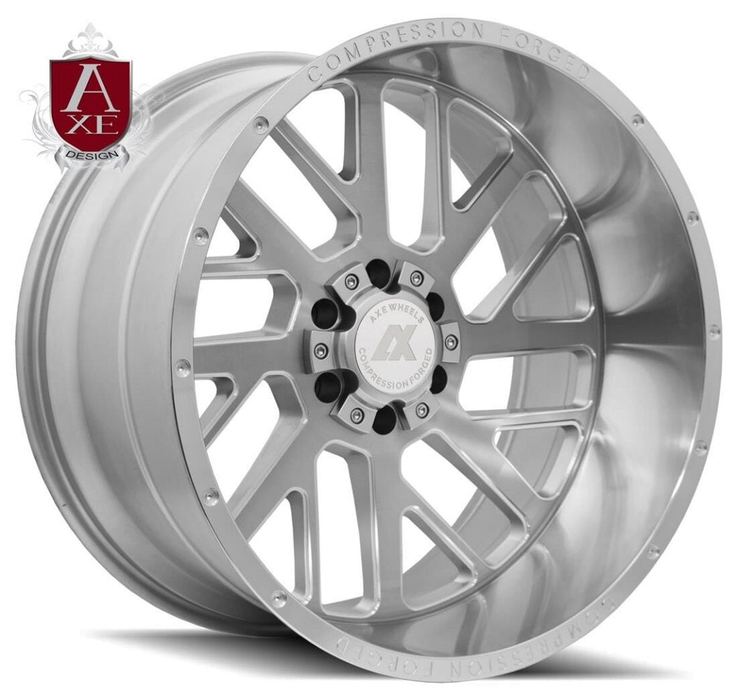 22x12 AXE Offroad AX2.1 Silver Brushed Milled w/ Mirror Lip (Compression Forged) (* May Require Trimming) 6x135 -44mm - Flex Offroad