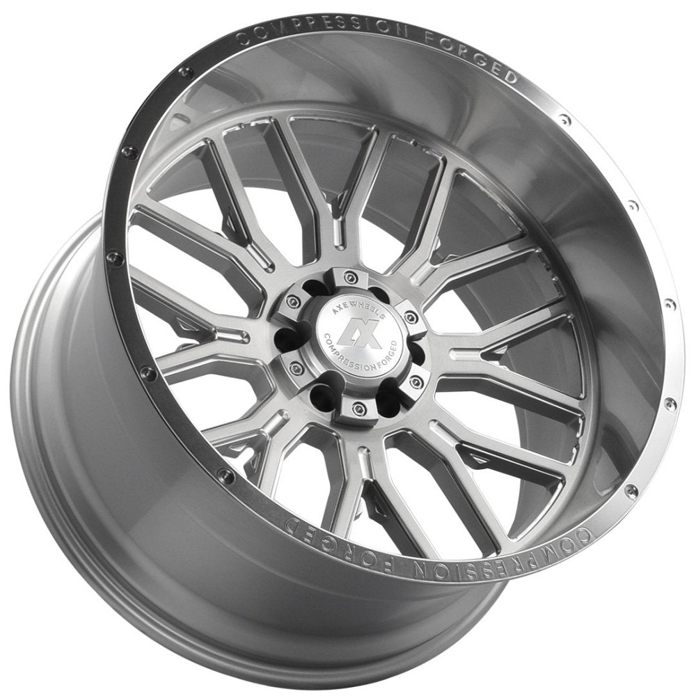22x12 AXE Offroad AX6.1 Silver Brushed Milled w/ Mirror Lip (Compression Forged) (* May Require Trimming) 5x5/127 5x5.5/139.7 -44mm - Flex Offroad