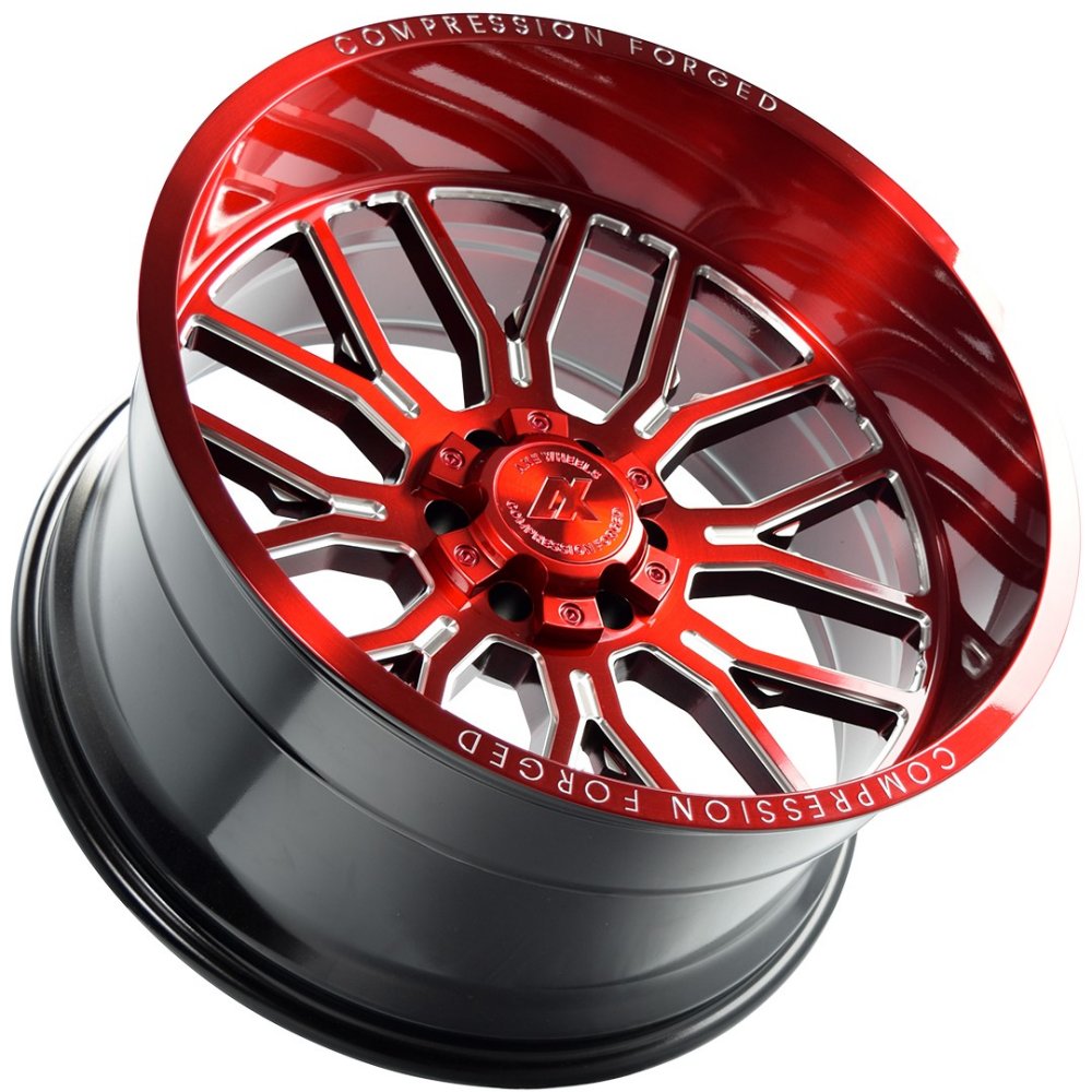 24x12 AXE Offroad AX6.2 Candy Red Milled (Compression Forged) (* May Require Trimming) 8x170 -44mm - Flex Offroad