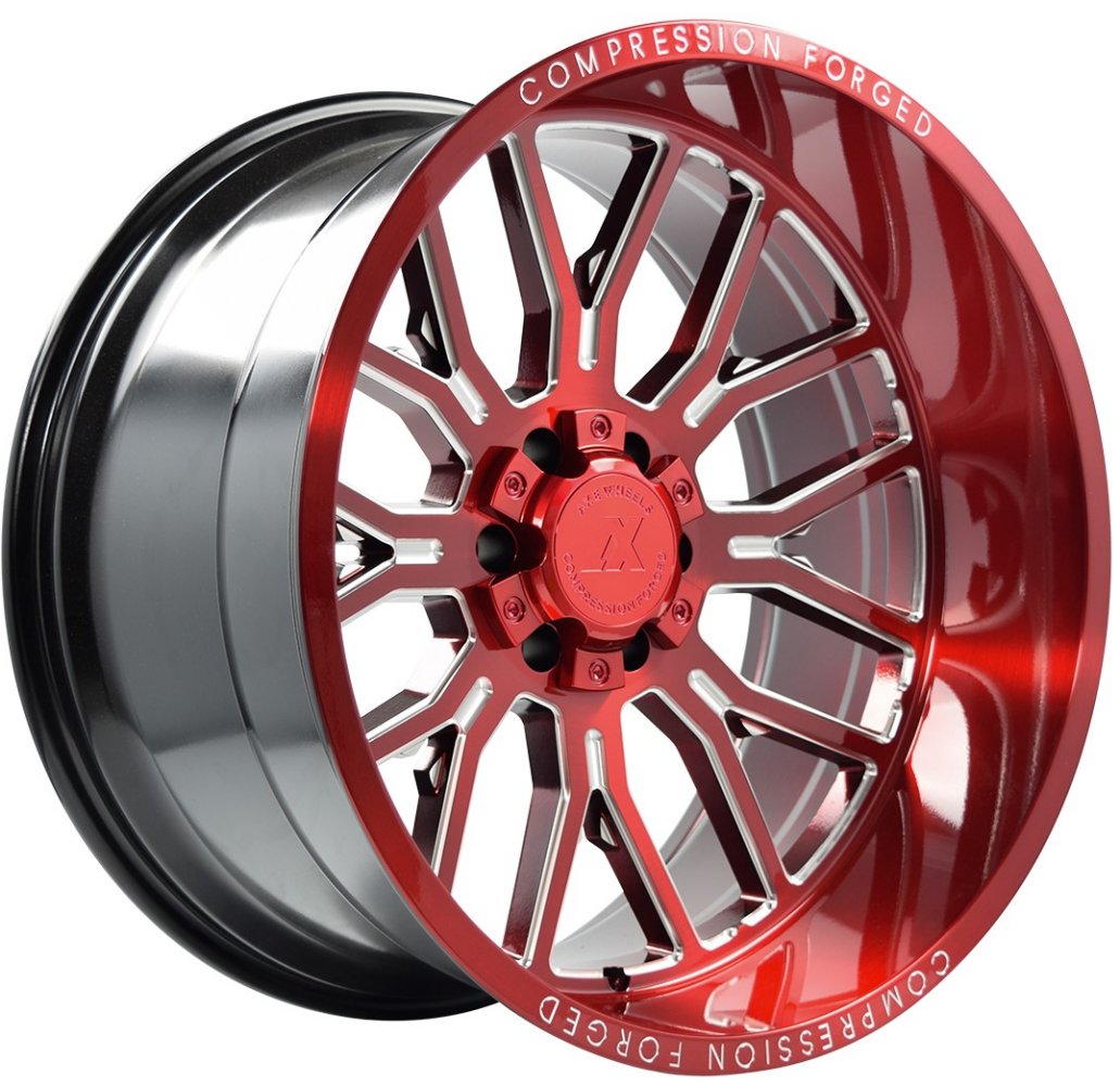 24x12 AXE Offroad AX6.2 Candy Red Milled (Compression Forged) (* May Require Trimming) 8x170 -44mm - Flex Offroad