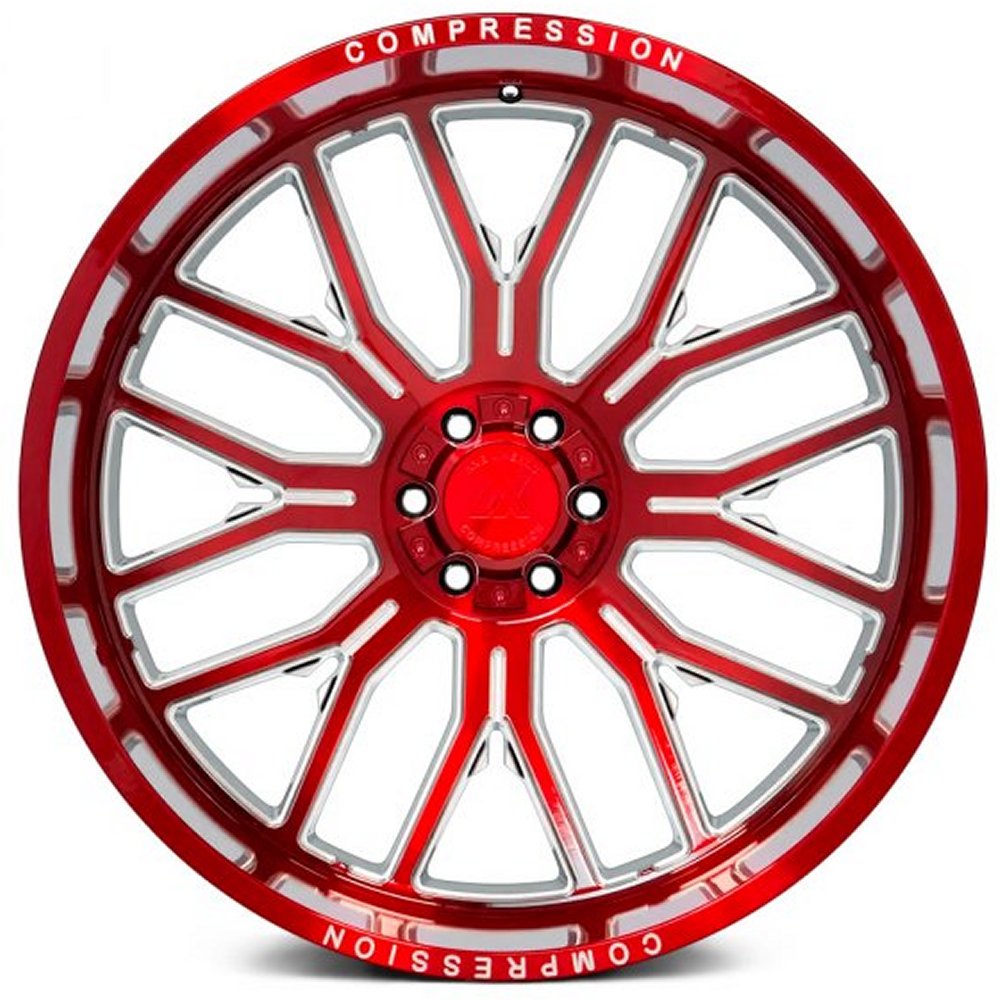 (Clearance - No Returns) 26x14 AXE Offroad AX6.2-R Candy Red Milled (Compression Forged) (* May Require Trimming) 6x135 6x5.5/139.7 -76mm