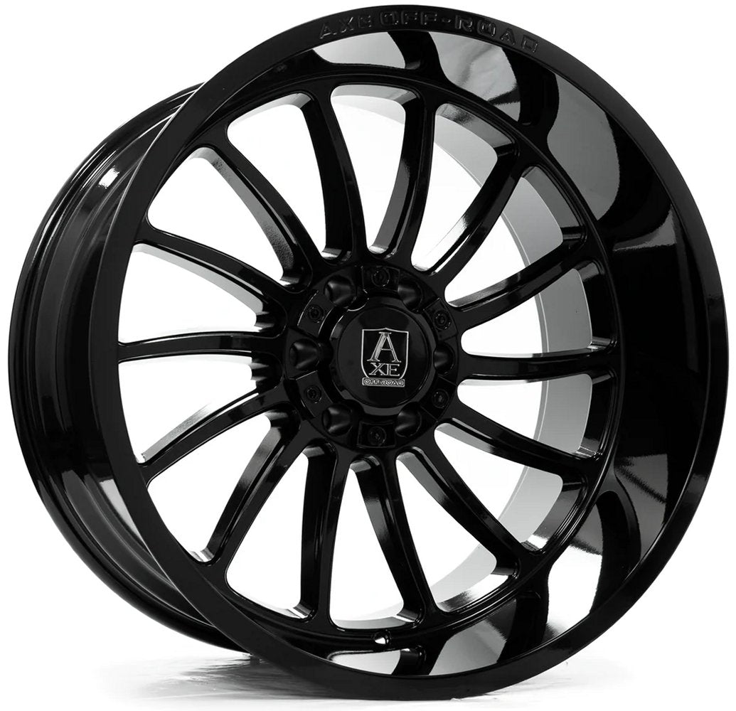24x12 AXE Offroad Chronus Gloss Black (* May Require Trimming) 8x6.5/165 -44mm - Flex Offroad