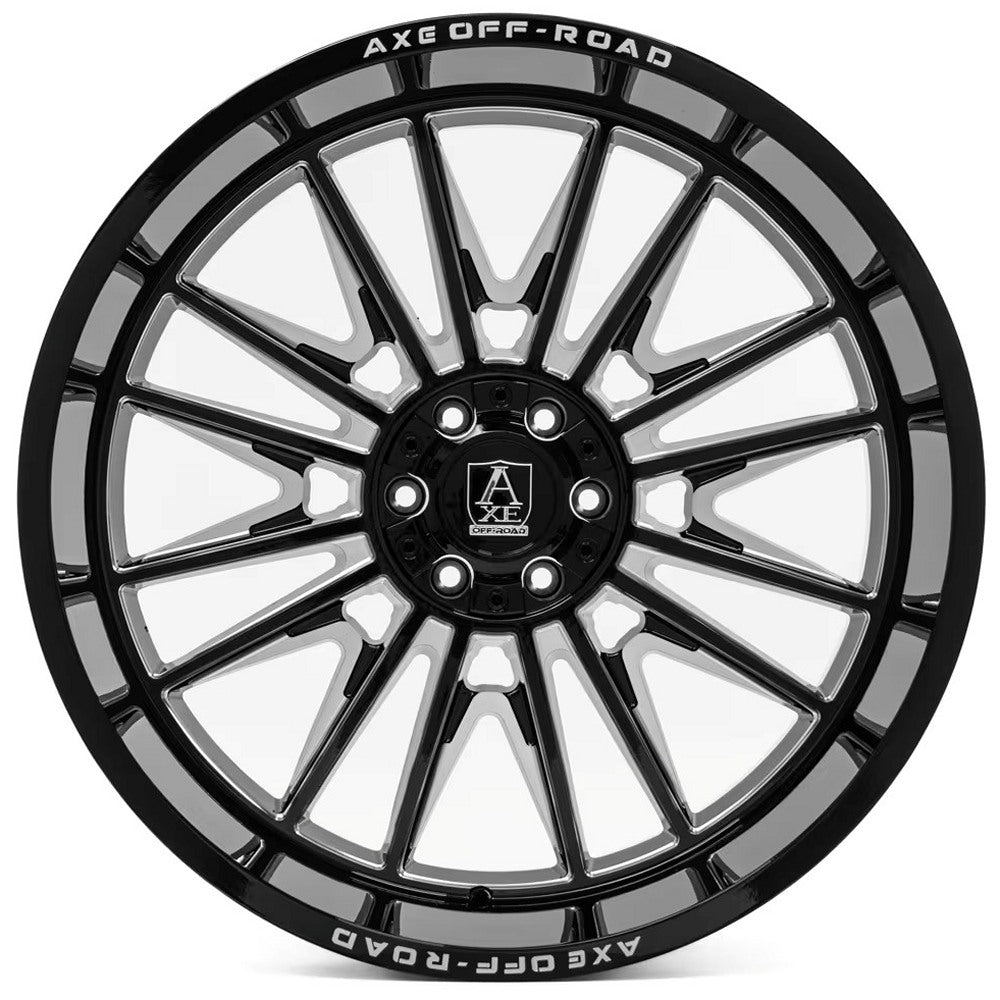 22x10 AXE Offroad Echo Gloss Black Milled 8x170 -19mm