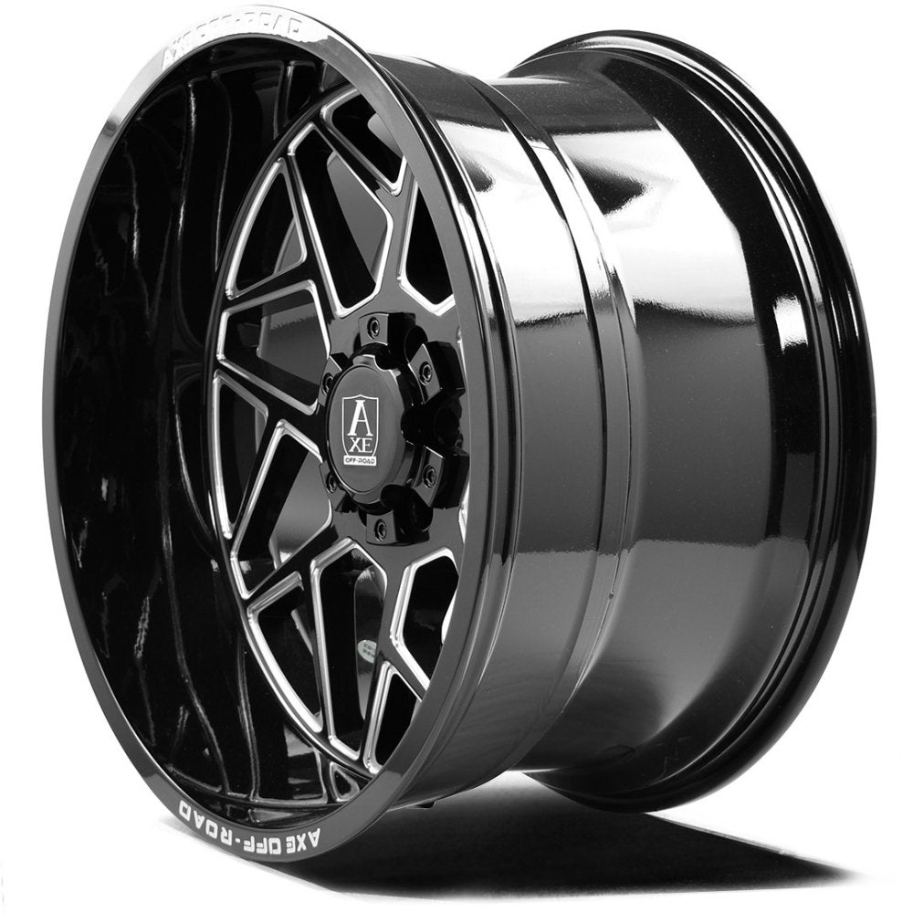 24x12 AXE Offroad Nemesis Gloss Black Double Milled (* May Require Trimming) 8x6.5/165 -44mm - Flex Offroad