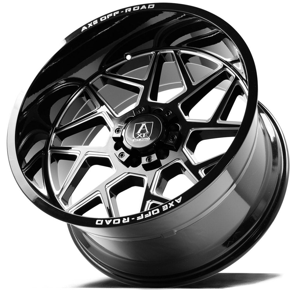 26x12 AXE Offroad Nemesis Gloss Black Double Milled (* May Require Trimming) 6x135 6x5.5/139.7 -44mm - Flex Offroad