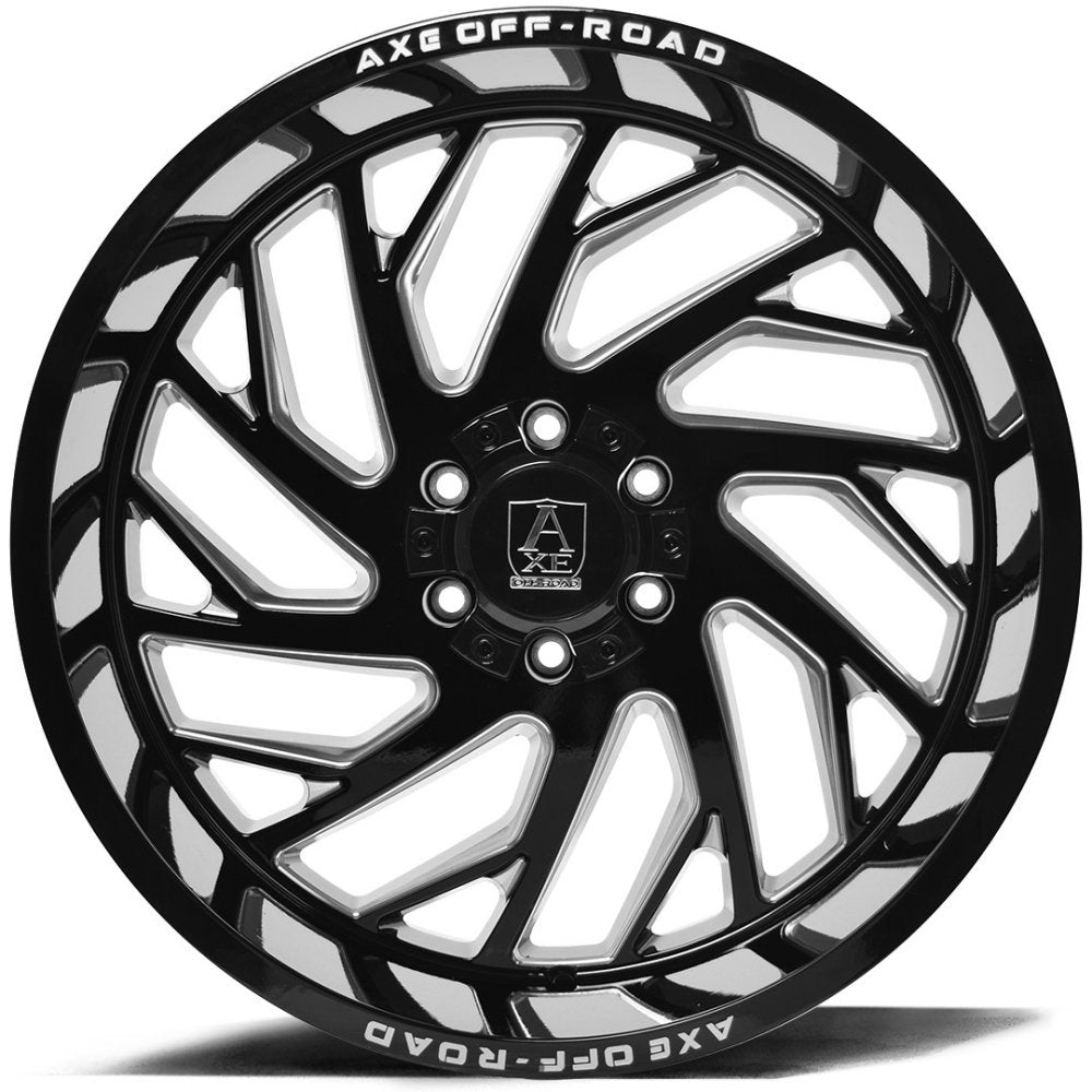20x10 AXE Offroad Zeus Gloss Black Milled 8x6.5/165 -19mm - Flex Offroad