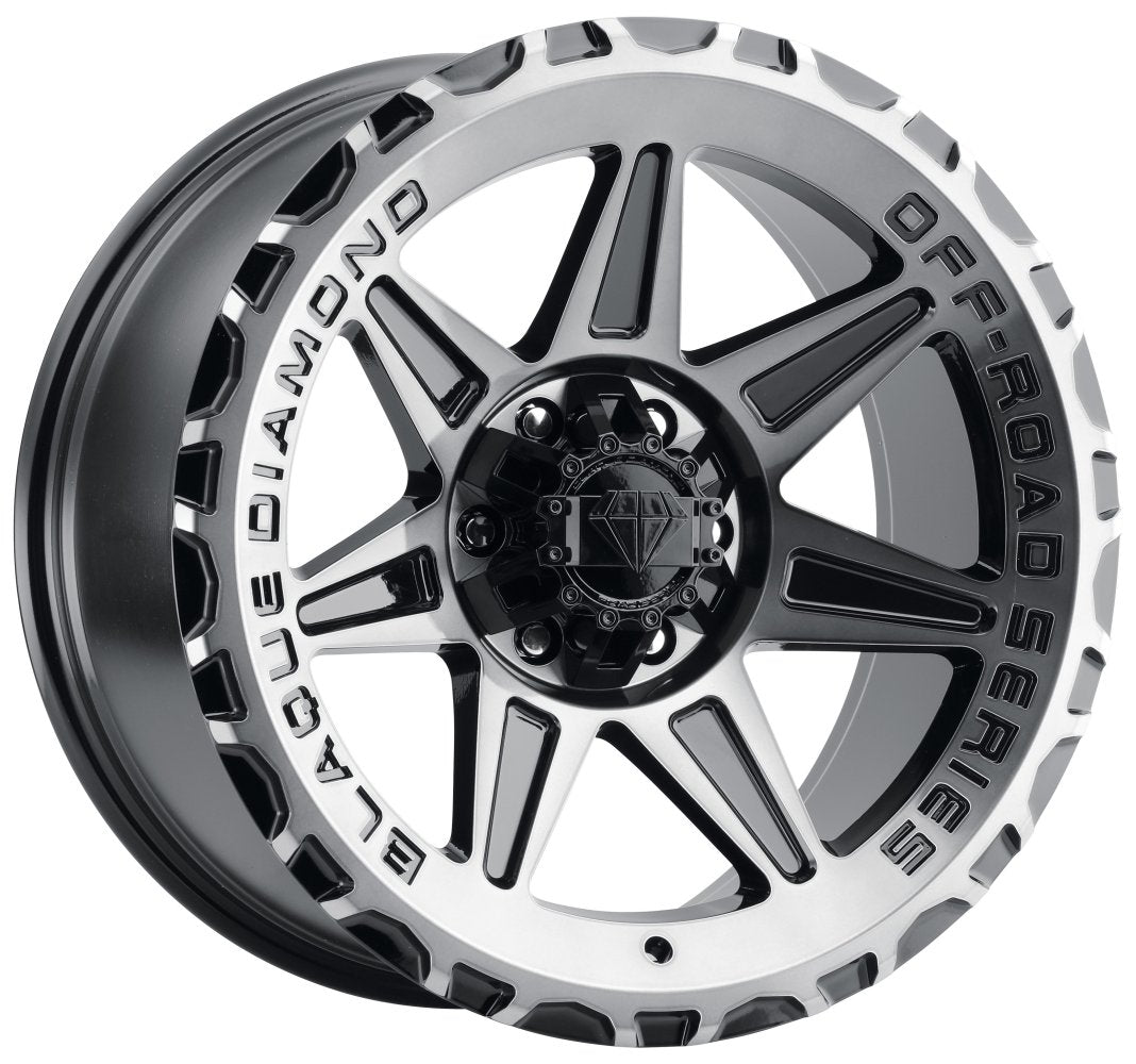 22x10 Blaque Diamond Off-Road BD-O102 Gloss Black Machined & Tinted (Flow Forged) 6x135 6x5.5/139.7 -18mm - Flex Offroad