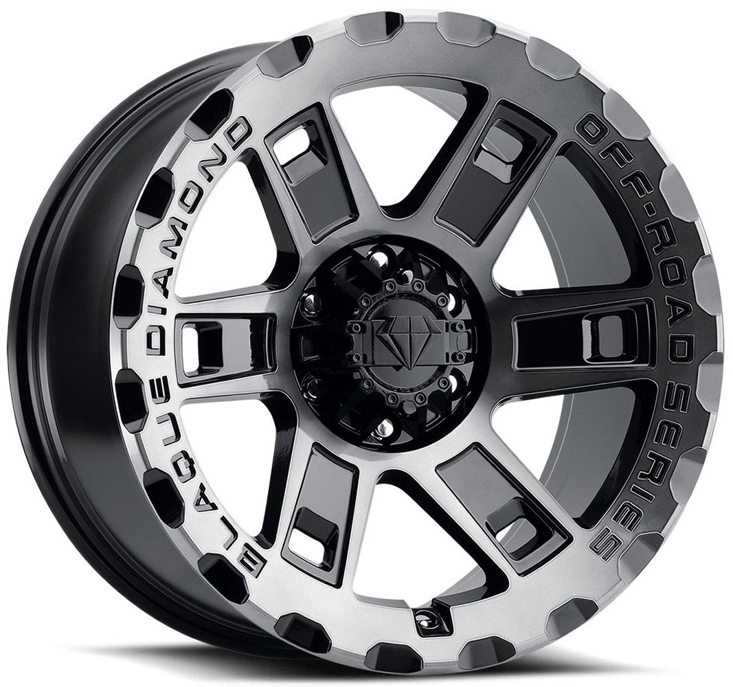 20x10 Blaque Diamond Off-Road BD-O801 Gloss Black Machined & Tinted (Flow Forged) 5x5/127 5x5.5/139.7 -18mm - Flex Offroad